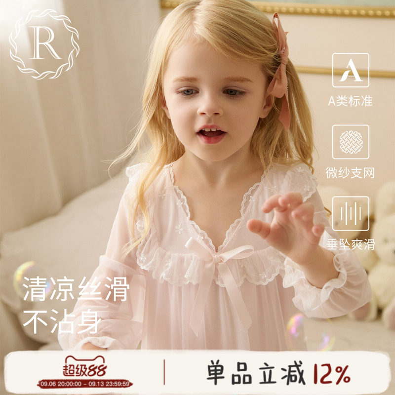 RoseTree蕾丝V领甜美公主睡裙图片