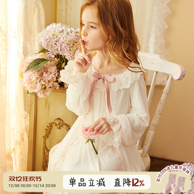 rosetree春秋宫廷长袖甜美睡衣