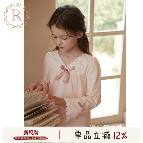 女童秋季纯棉家居服A类睡衣套装