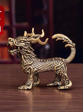 上古神兽龙之九子饕餮摆件客厅办公室桌面创意铜茶宠家居工艺饰品