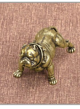 纯黄铜摆件恶霸犬网红社会狗装饰品沙皮狗斗牛犬家居装饰摆设