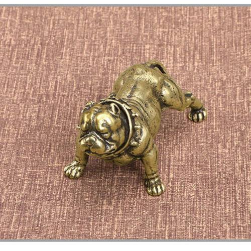 纯黄铜摆件恶霸犬网红社会狗装饰品沙皮狗斗牛犬家居装饰摆设