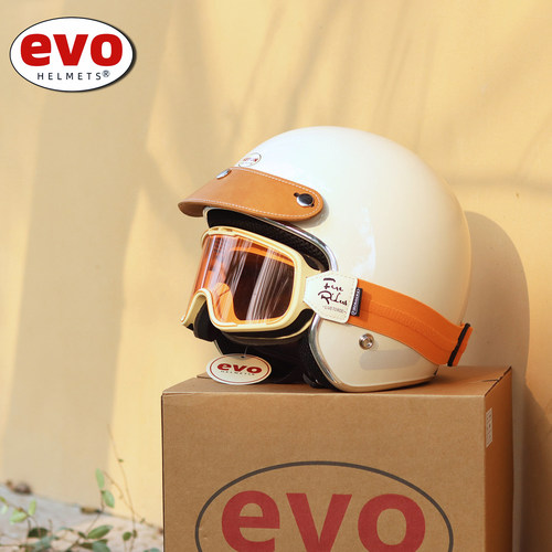 台湾evo复古摩托车头盔男女43