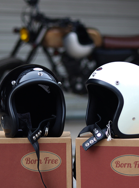 bornfree 3/4半盔小盔体哈雷凯旋机车500TX复古头盔男女款经典50S