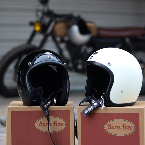 bornfree 3/4半盔小盔体哈雷凯旋机车500TX复古头盔男女款经典50S
