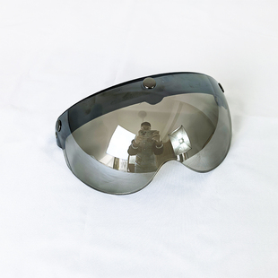 三扣式挡风遮阳镜片复古盔可翻动防紫外线面罩W镜泡泡镜片护目镜