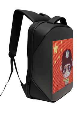 双肩背包全彩LED屏幕可更改图像广告背包带屏幕防泼水可印logo