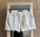 显瘦白色短裤 夏季 牛仔棉修身 低腰热裤 女士短裤
