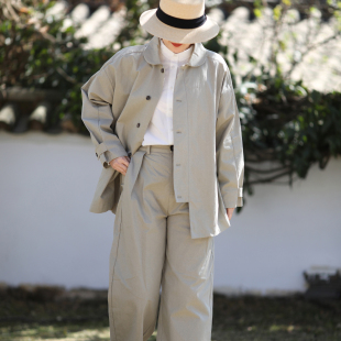 风衣外套 插肩袖 青屿 翻领中长款 游设原创新中式