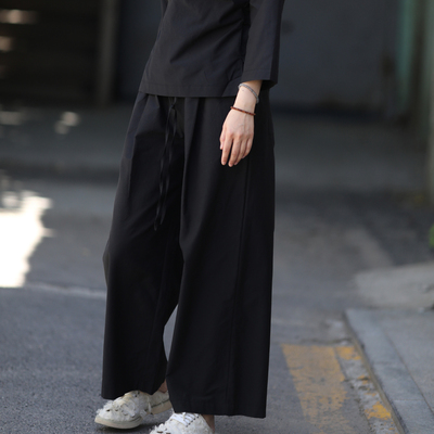 游设原创新中式弹力腰蚕丝棉长裤休闲裤 有深