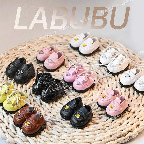 labubu鞋子拉布布盲盒豆豆皮鞋