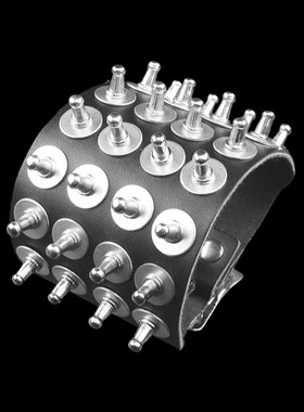 奶嘴钉圆形垫片黑暗宽柔软皮手链