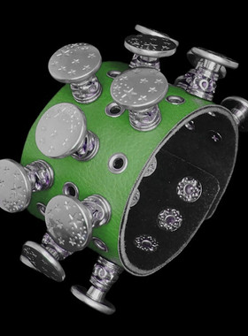 圆盘纽扣镂空工艺圆台绿朋克手链