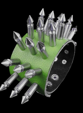 塑料细圆柱尖锥钉宝蓝荔枝纹手链