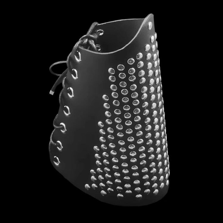 黑色PU皮密集小圆钉星星皮个性夸张朋克手链装饰品手镯护腕大手带