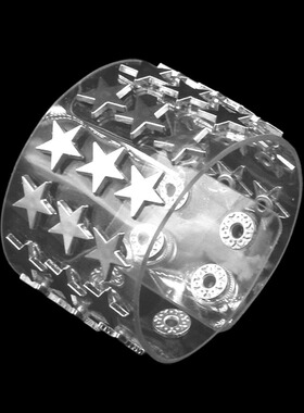 银色合金五角星三角个性透明软塑料朋克手链中性手环手镯搭配饰品