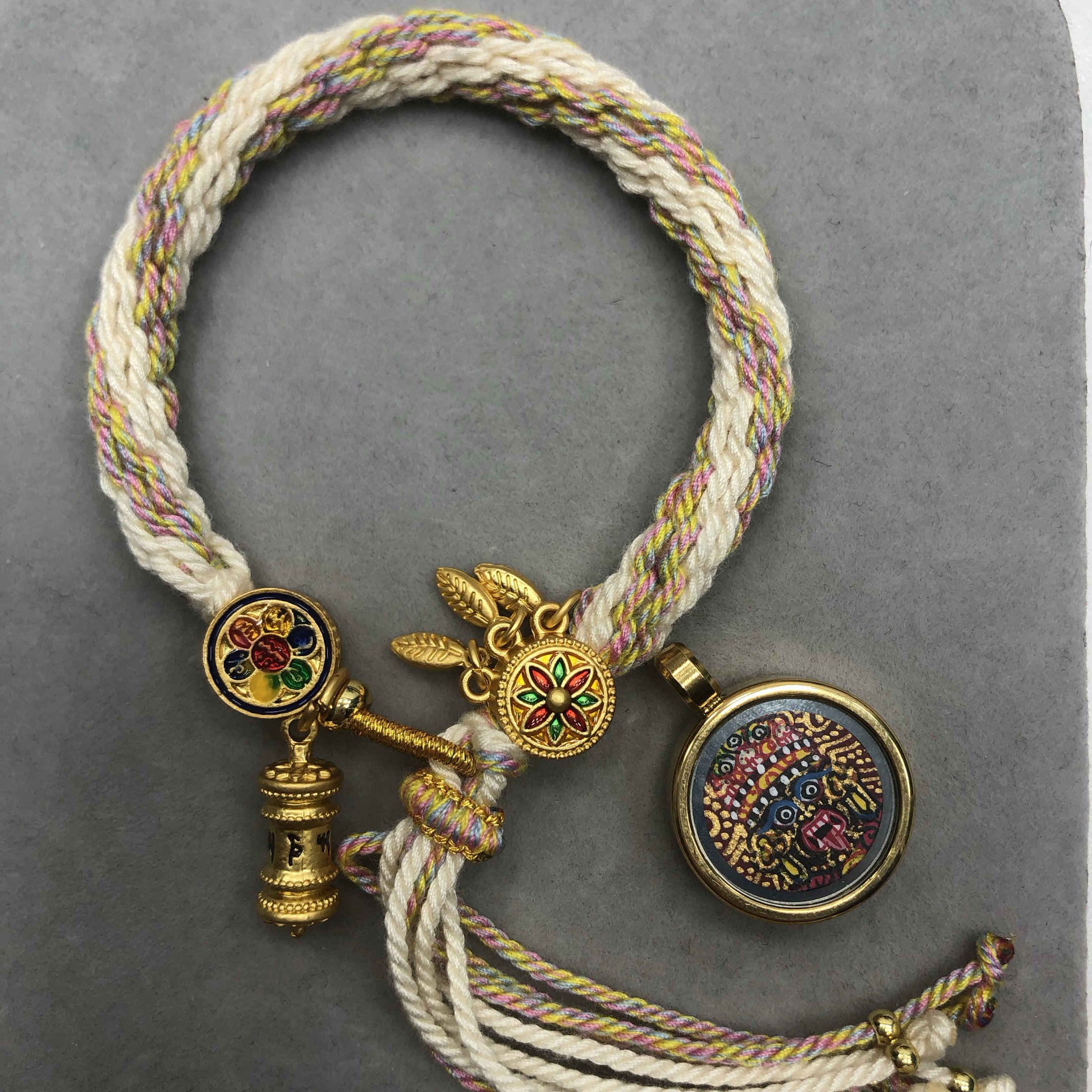 手工编织小唐卡扎吉拉姆健康藏饰民族风藏式手绳手链