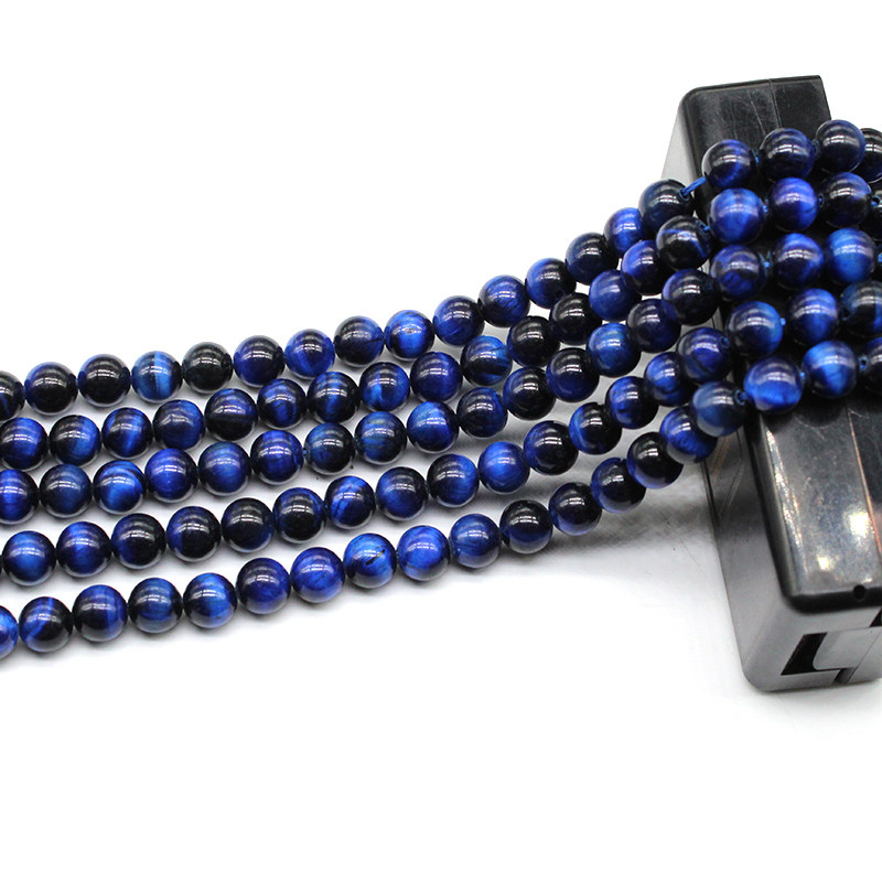 천연 청금석 타이거 아이 스톤 루즈 비즈 DIY 수제 팔찌 남성용 타이거 아이 스톤 부처님 비즈 여성용 팔찌 장식 자동차 매달려 선물