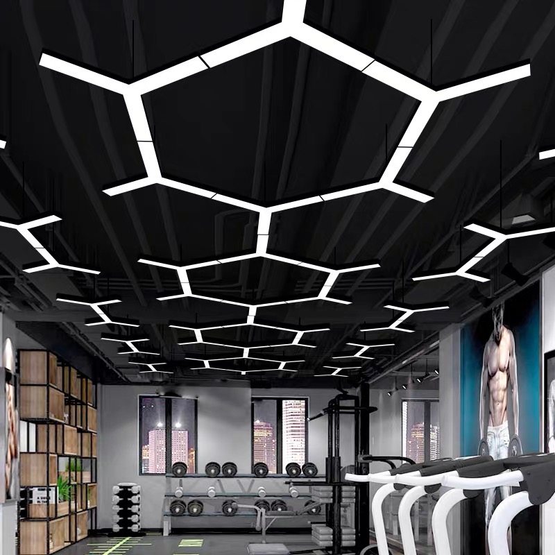 y型办公室吊灯led造型灯创意人字形健身房网咖店铺商场工业风灯具