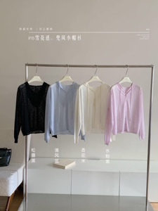 momi小清新ins雪花透纽扣帽衫女