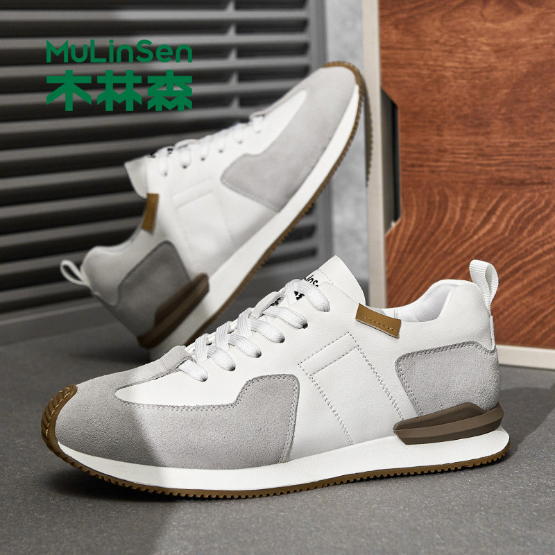 木林森男鞋2025新款春秋季透气软底运动休闲鞋男士百搭跑步阿甘鞋