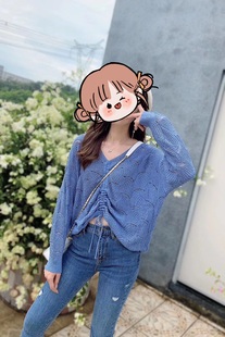 Lisuo利索春秋季镂空针织衫套头断码清仓特价捡漏集合女宽松上衣