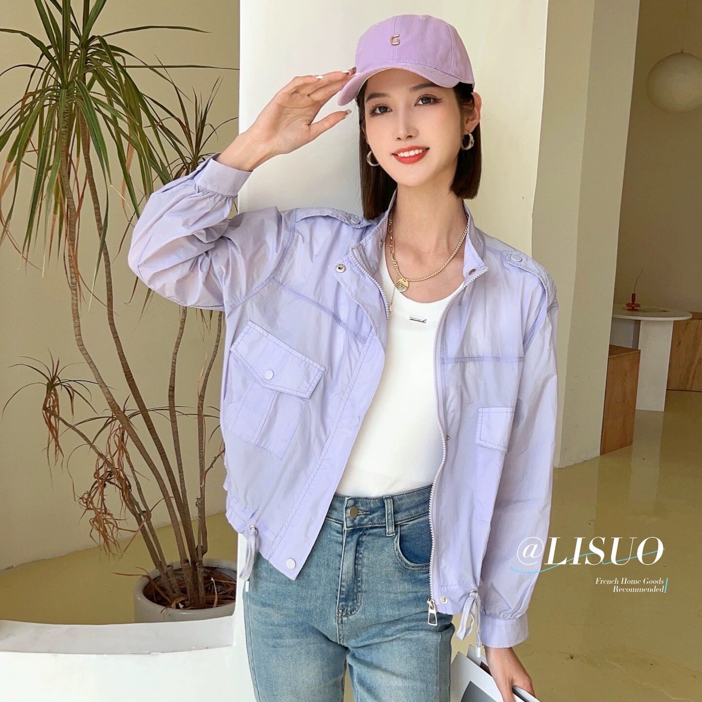 LiSuo品牌夏季薄款韩版宽松短外套