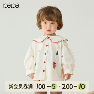 儿童衬衫 商场同款 papa爬爬秋季 上衣甜美可爱 女童长袖