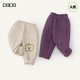儿童裤 papa爬爬冬季 子男女童细灯芯绒锥形休闲宽松裤 商场同款