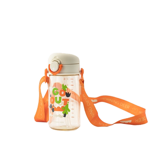 鹿早 夏季儿童户外水杯PPSU吸管杯 宝宝直饮杯旅行上学杯子350ml