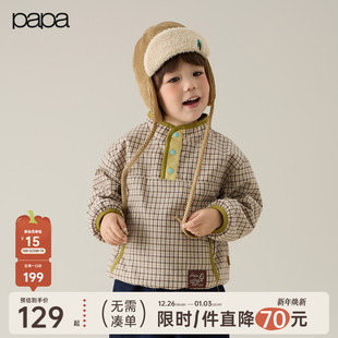 儿童卫衣男女童摇粒绒内胆加厚保暖文艺休闲 papa爬爬冬季 新品