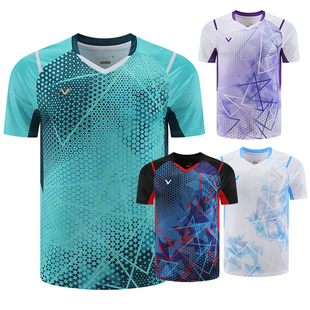 新款羽毛球服男女速干上衣儿童比赛球星短袖学生大赛服透气6577