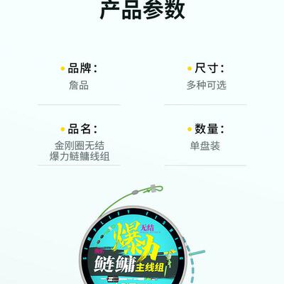 詹品二代无结鲢鳙线组主线金刚圈钓鱼大头鲢耐磨拉力强无损原丝