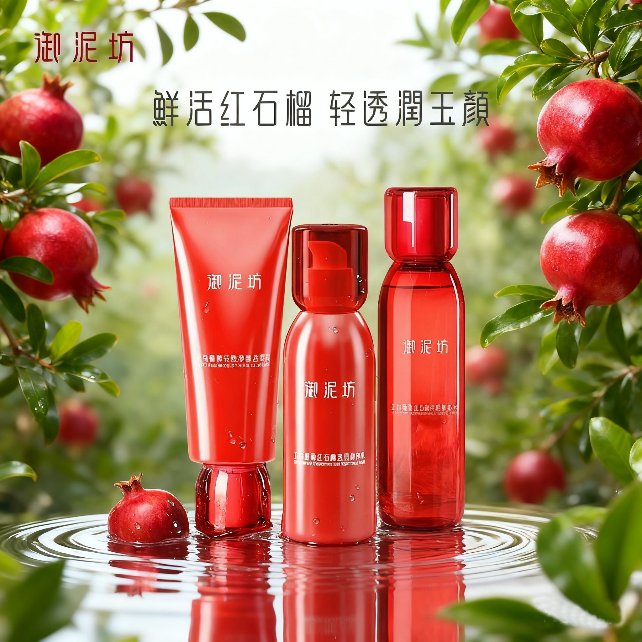 御泥坊红石榴水乳套装护肤礼盒补水保湿提亮紧致官方正品三件套女