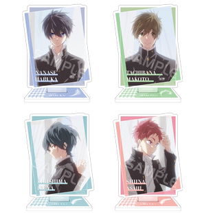 星河动漫 Free！七濑遥 橘真琴 桐岛郁弥 椎名旭 黑色制服 立牌