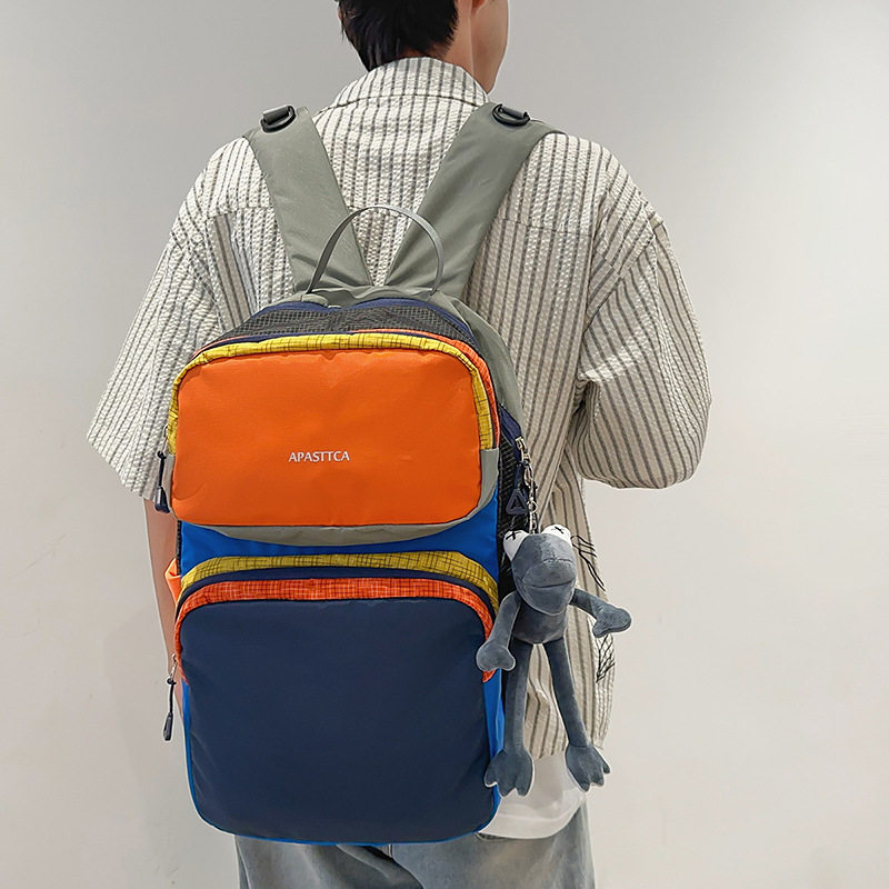 2025新款多巴胺机器人书包双肩包男女户外旅行登山背包大容量多层
