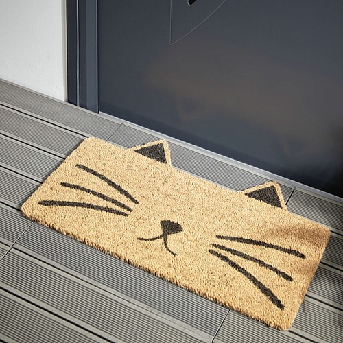 猫脸异形入户门除尘蹭土椰棕地垫