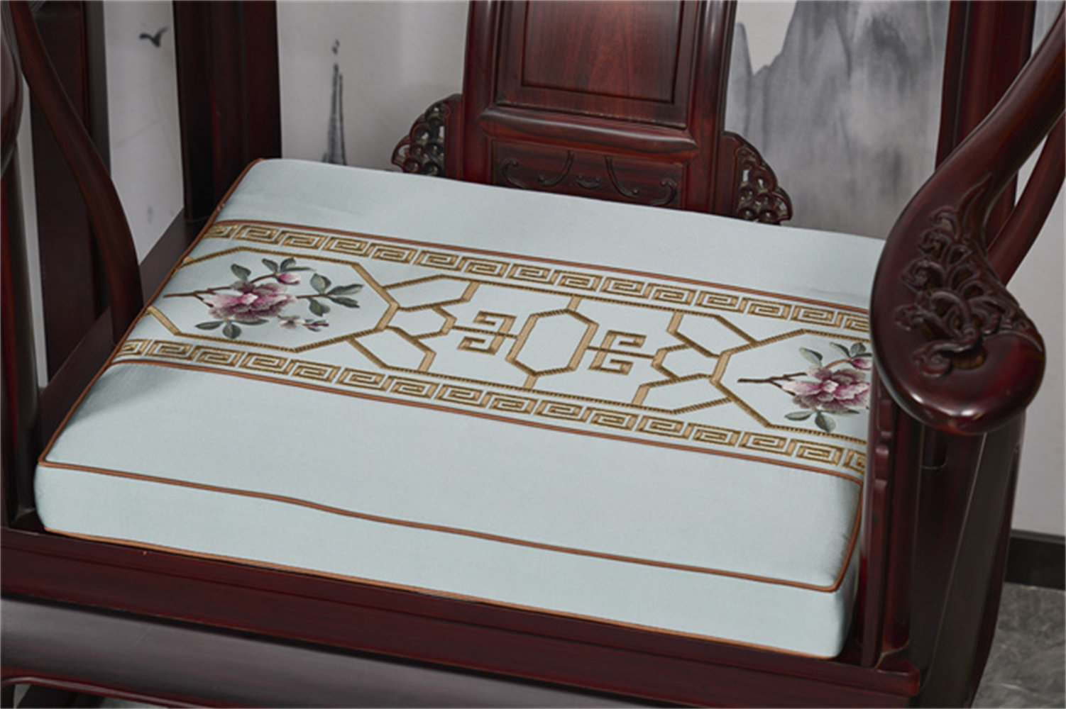 中式红木椅子坐垫茶椅垫古典实木沙发圈椅太师椅凳子罗汉床垫定做