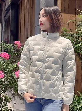 阿珂姆女轻薄羽绒服立领保暖鸭绒秋冬羽绒内胆外套