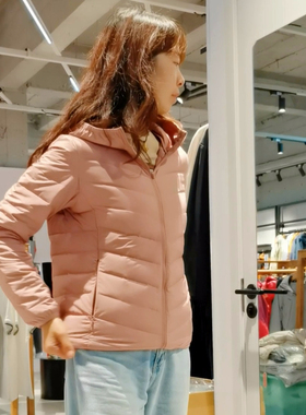 阿珂姆新款鹅绒服轻薄连帽羽绒服保暖女休闲羽绒外套断码清仓