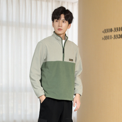 摇粒绒立领春秋加绒套头卫衣