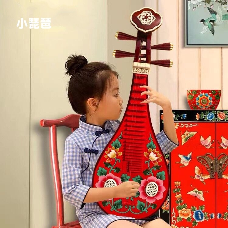 仿古乐器琵琶中式创意家具挂件壁饰装饰品背景墙玄关家居手绘挂饰