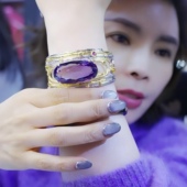 TBA351ZSJ 紫水晶手镯时尚 百搭饰品