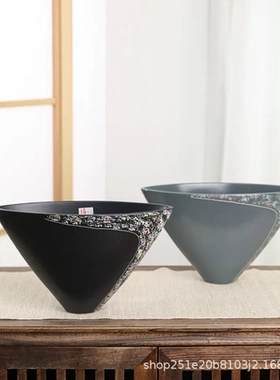 花瓶插花器花器立式池坊日本禅意器皿日式标准进口花盆陶瓷