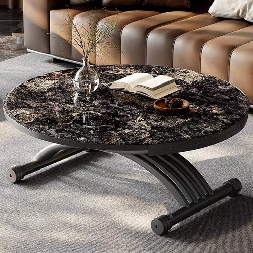 升降折叠茶几餐桌两用电磁炉圆桌