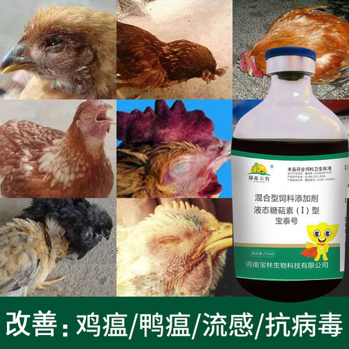 宝泰号鸡鸭鹅鸽子鹌鹑鸵鸟通用添加剂糖萜素流感新城疫传支传喉