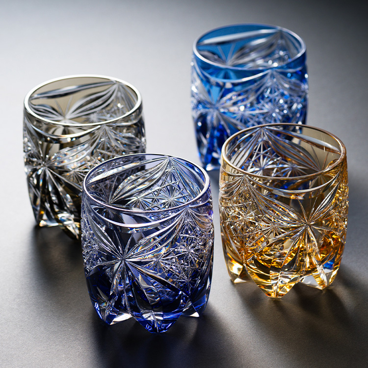 江户切子根本新作迷你蝴蝶清酒杯