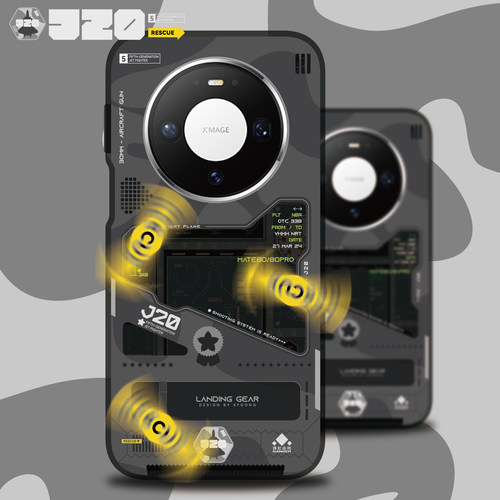XFOONG原创|设计师品牌 鹰击长空J20 华为Mate80 pro max 70Pro双面imd手机壳软壳 自带支架