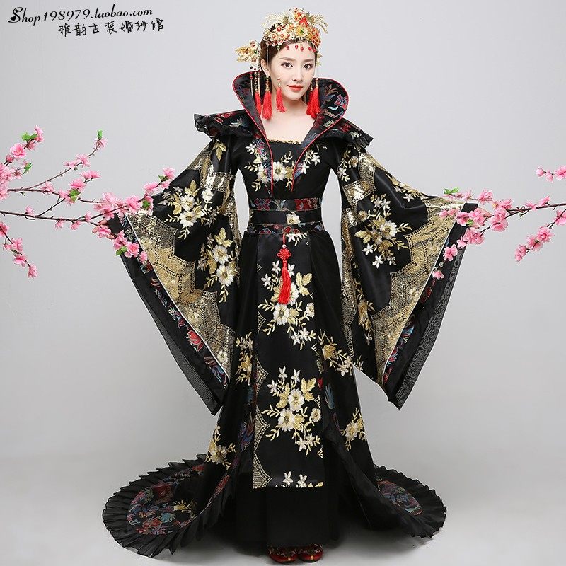女唐代汉服古装大拖尾贵妃仙女公主礼服武则天皇后服影视反串服装