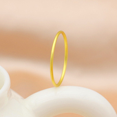 百搭 尾戒小指关节细款 古法沙金素圈戒指女小众设计高级感时尚 个性